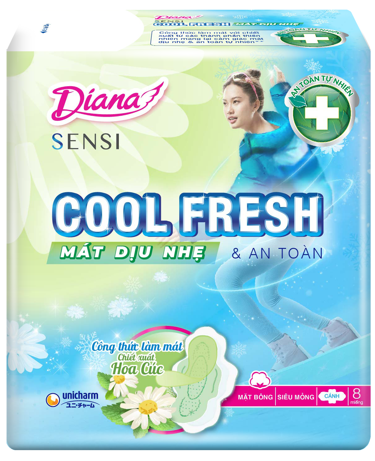 Diana SENSI Cool Fresh Mát Dịu siêu mỏng cánh